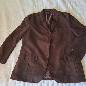 Tasso Elba brown suede blazer jacket